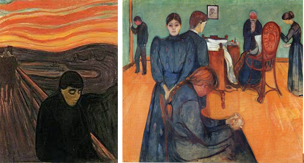 Edvard munch,Despair, 1892; The death in the sickroom, 1893